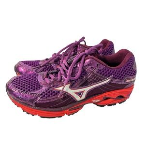 MIZUNO Wave Rider 15 Women's 8 Athletic Running Shoes Purple red gym workout